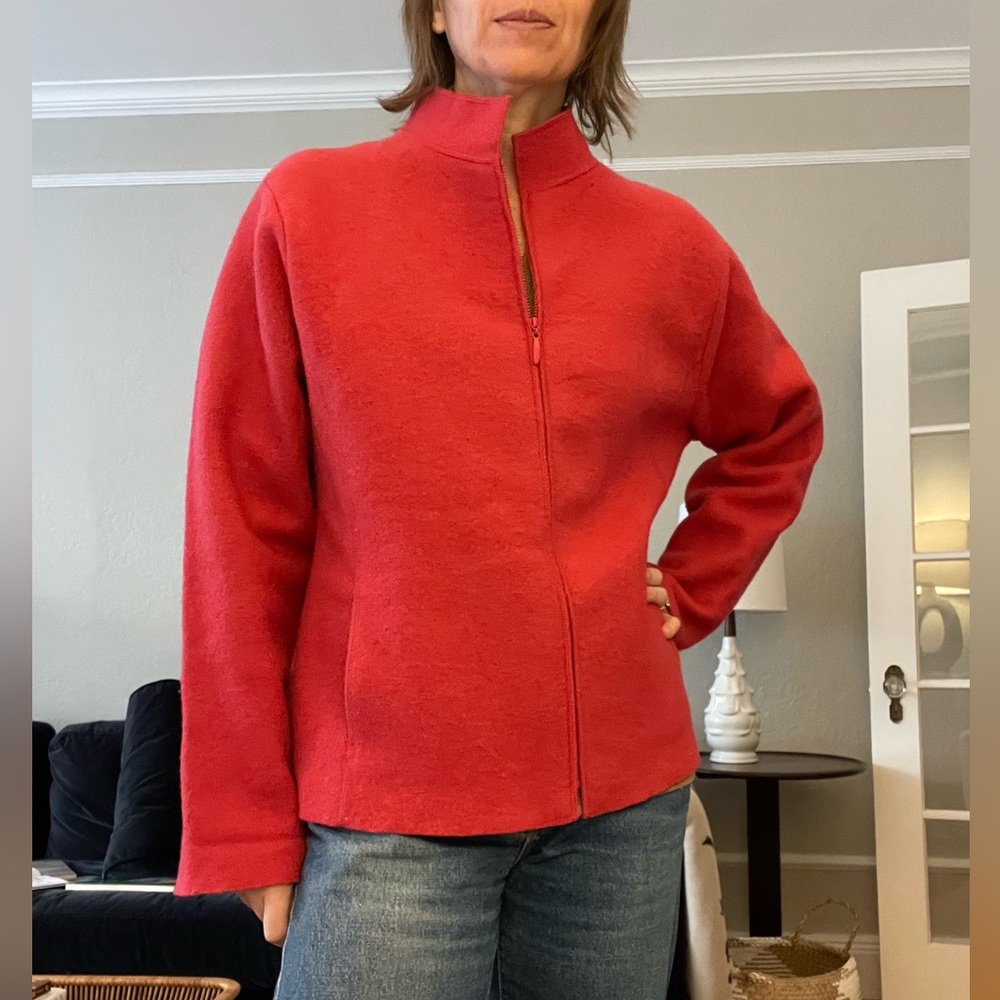Eileen Fisher Red Wool Jacket